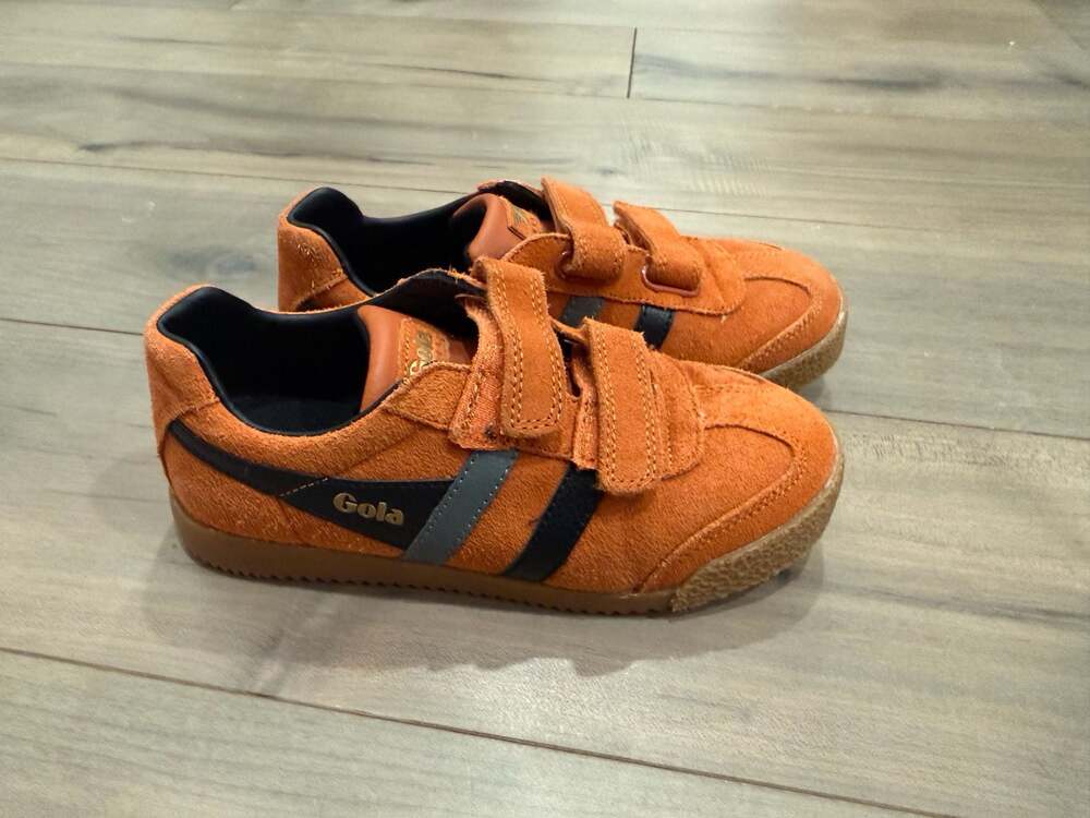 Gola Harrier Strap Orange Suede Kids Sneakers Size US 1